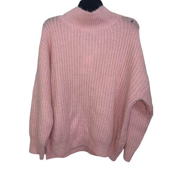 FRNCH Mock Neck LIGHT PINK ribbed Sweater size S/M NWT‎ $94 - Picture 2 of 6